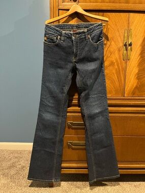 Louie Dark Blue Denim Jeans with Yellow Topstitching